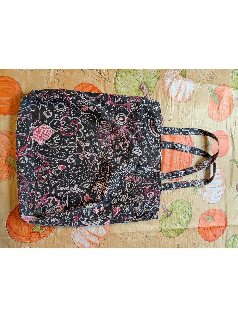 Street Wear Society Canvas Bag – Pink & Black Music Theme - Picture 4 of 4